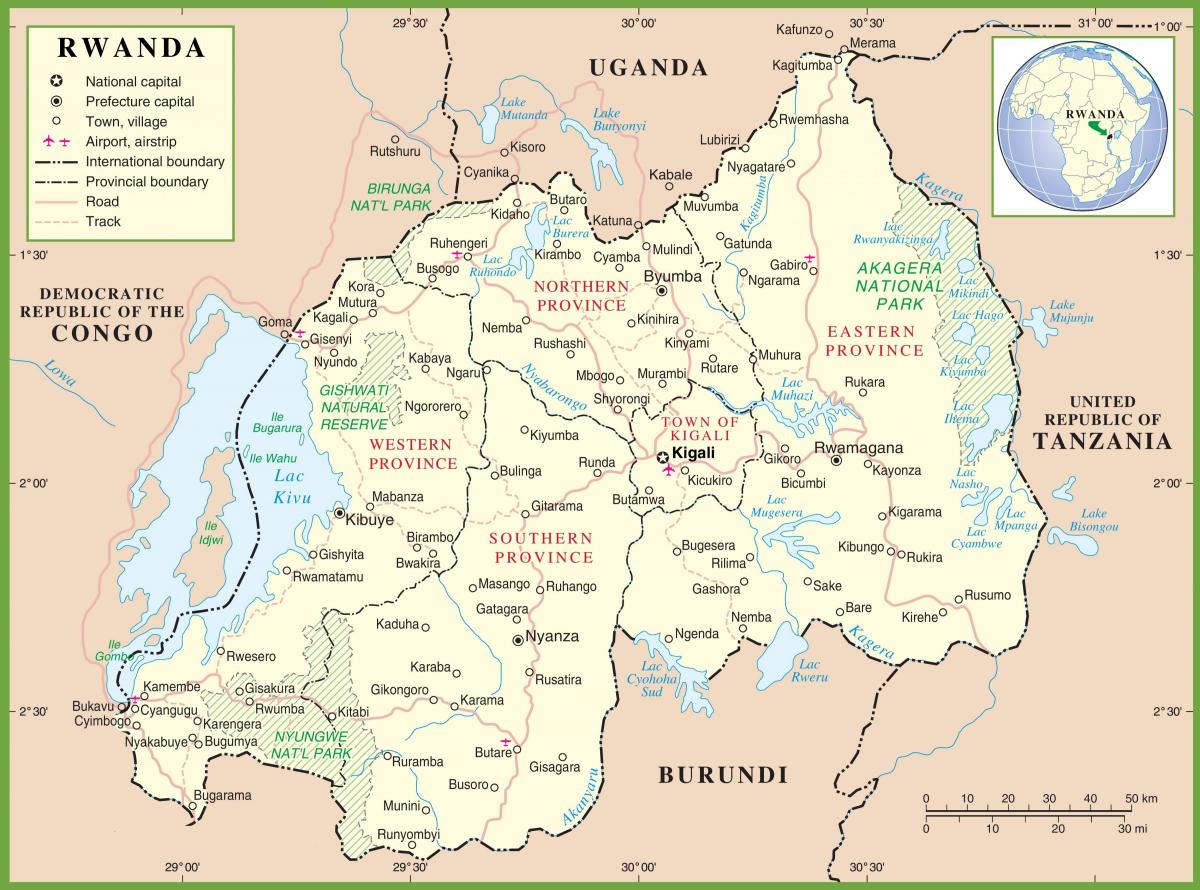رواندا خريطة الموقع