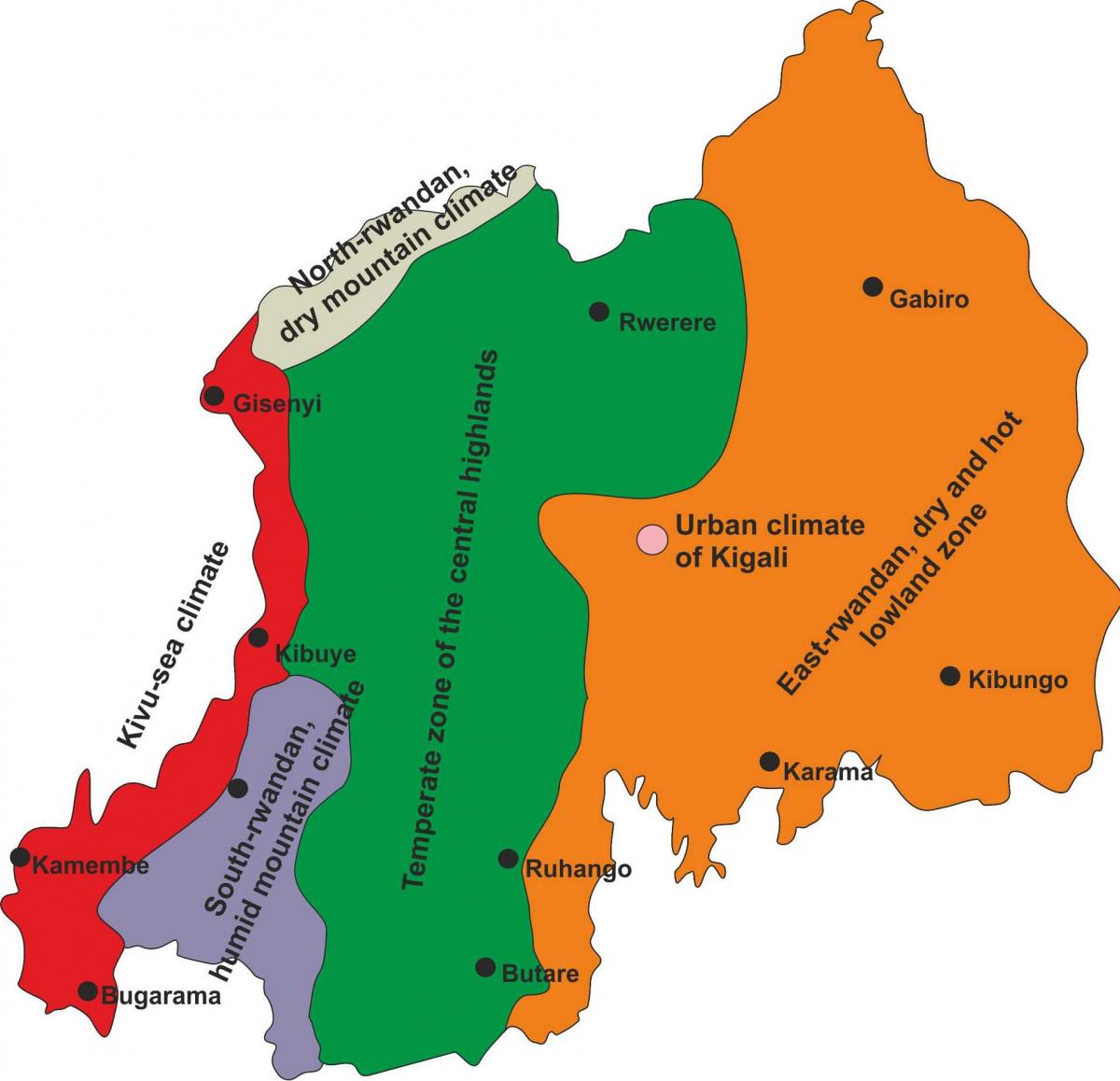 خريطة رواندا المناخ