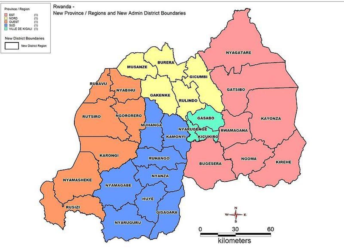 خريطة رواندا خريطة المحافظات
