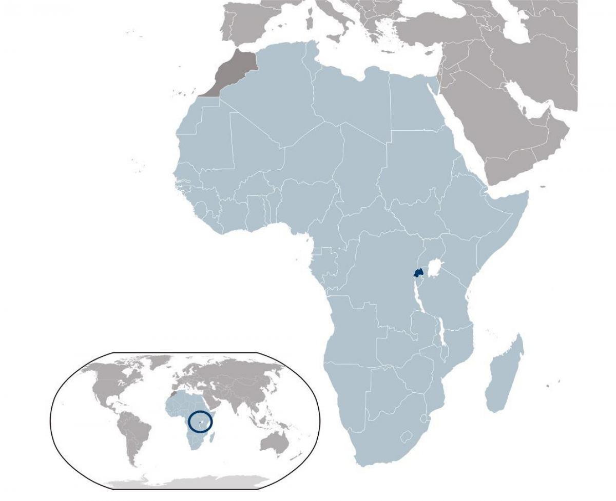 رواندا الموقع على خريطة العالم ، 