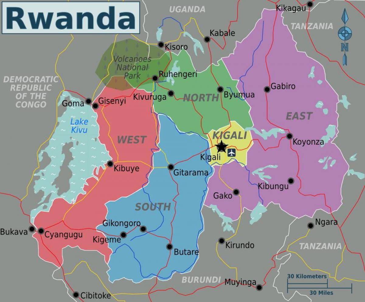 خريطة كيغالي في رواندا